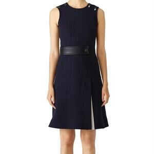 Cedric Charlier Nelly dress blue virgin wool sleeveless nautical